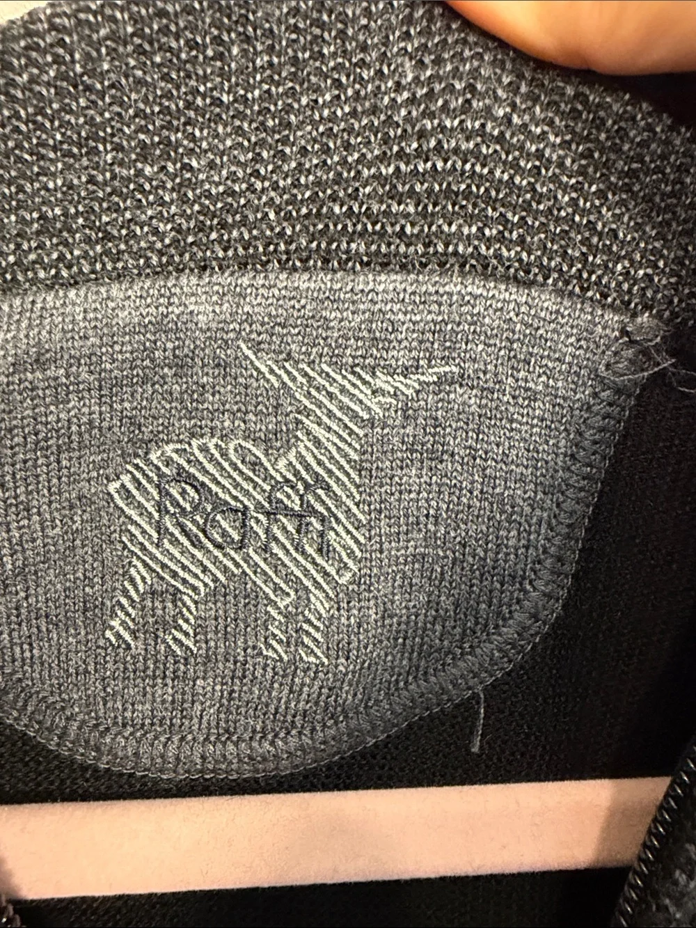 Raffi Men's Black Half-Zip Sweater 100% merino wool XL